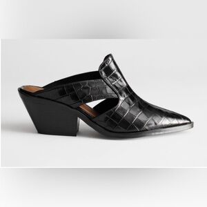 & Other Stories Cuban Heel Patent Croc Mules Size 9 1/2 New Never Worn No Box